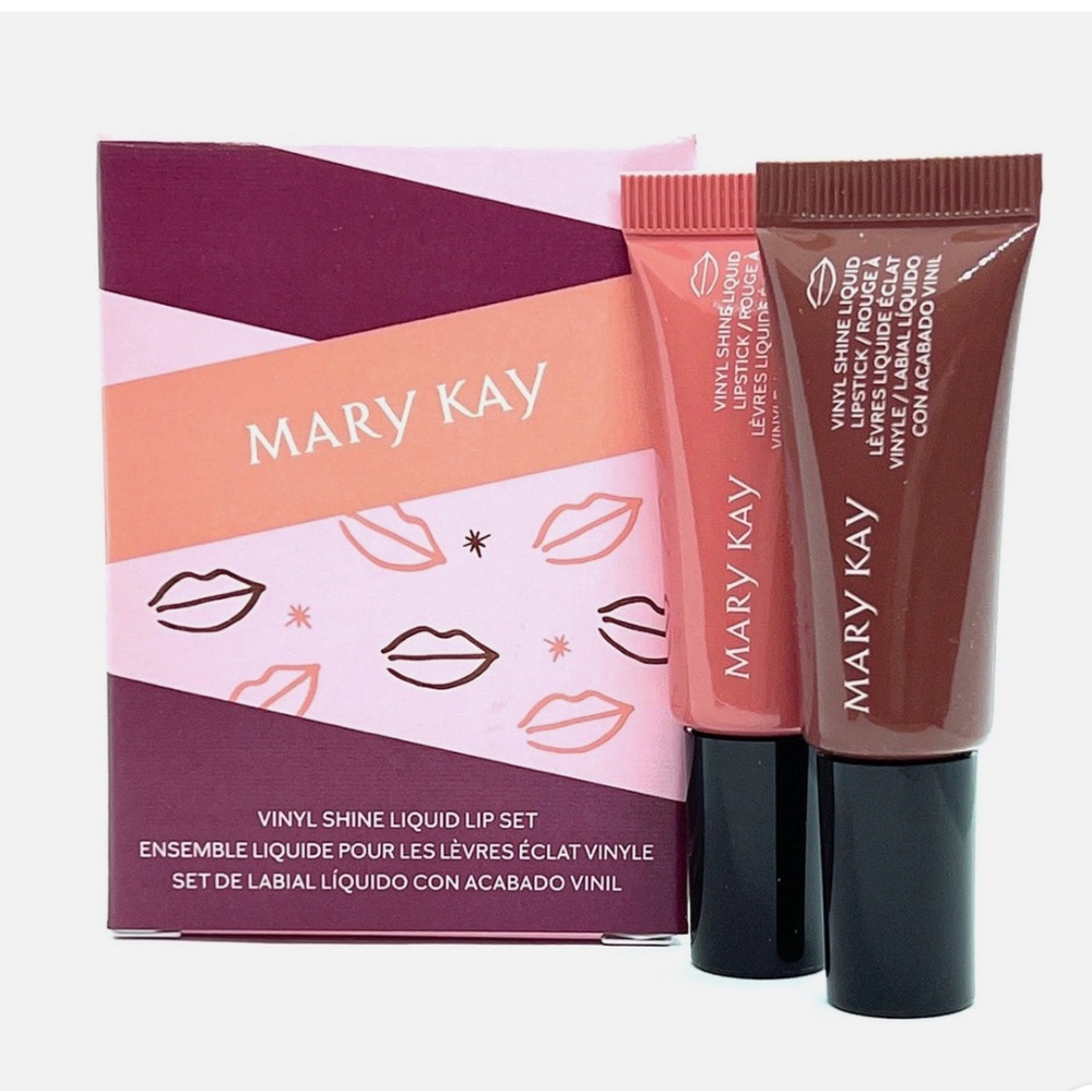 Mary Kay Vinyl Shine Liquid Lip Set - Pink and Brown